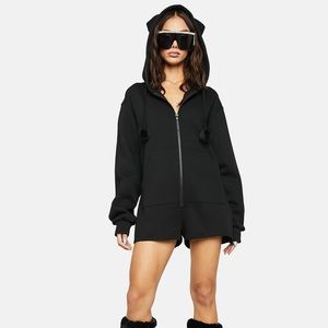 Dolls Kill Club Exx Wicked Arctic Animal Hooded Onesie
